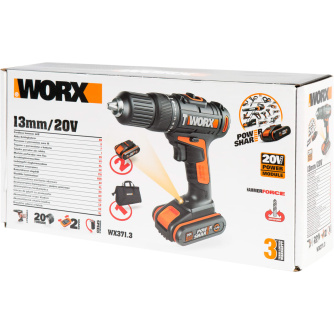 Купить Дрель аккумуляторная WORX WX371.3  20V 1,5Ач сумка фото №3